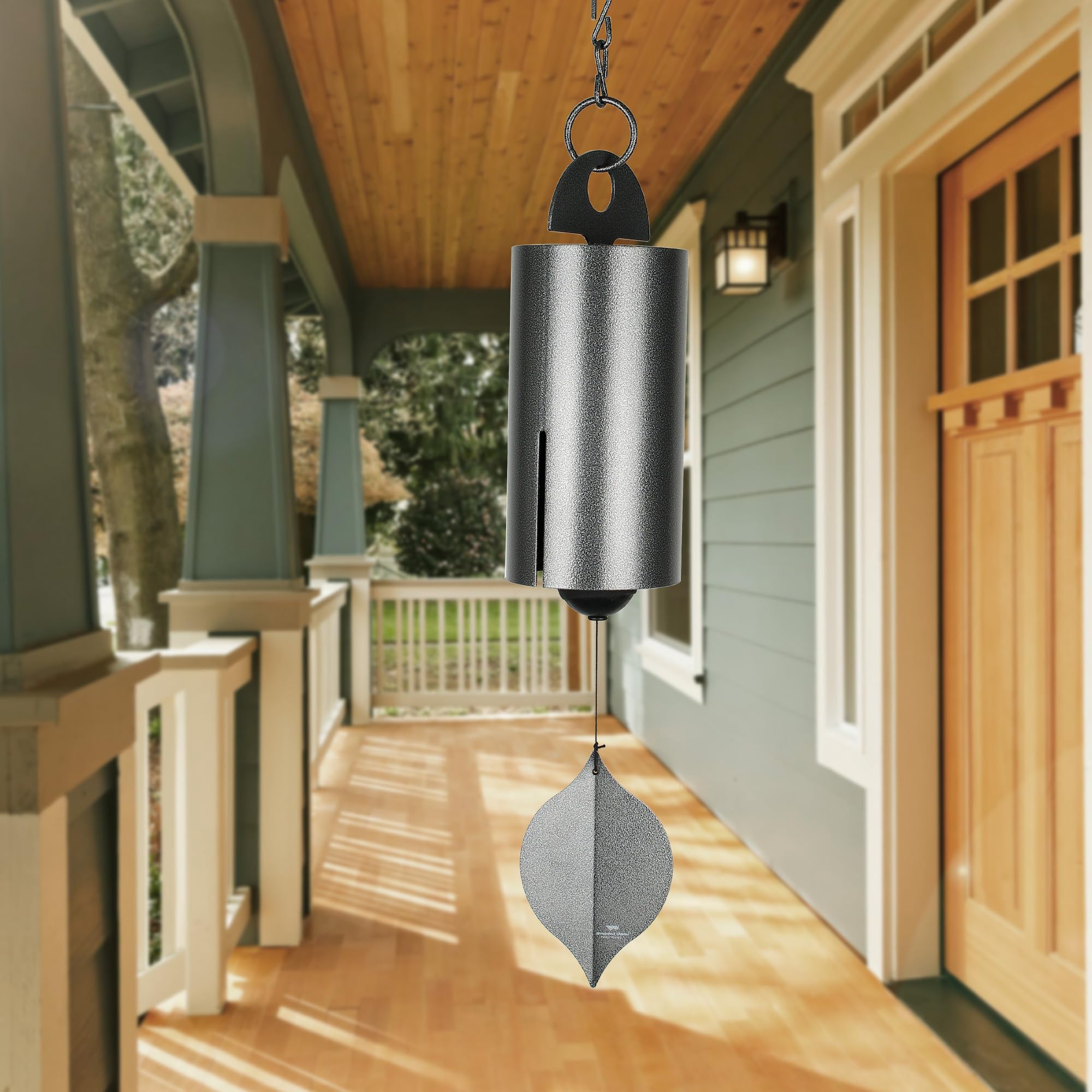 Woodstock Chimes in a garden setting offering serene atmosphere and outdoor decor appeal