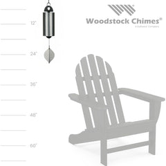 Woodstock Chimes hanging on porch providing peaceful patio ambiance