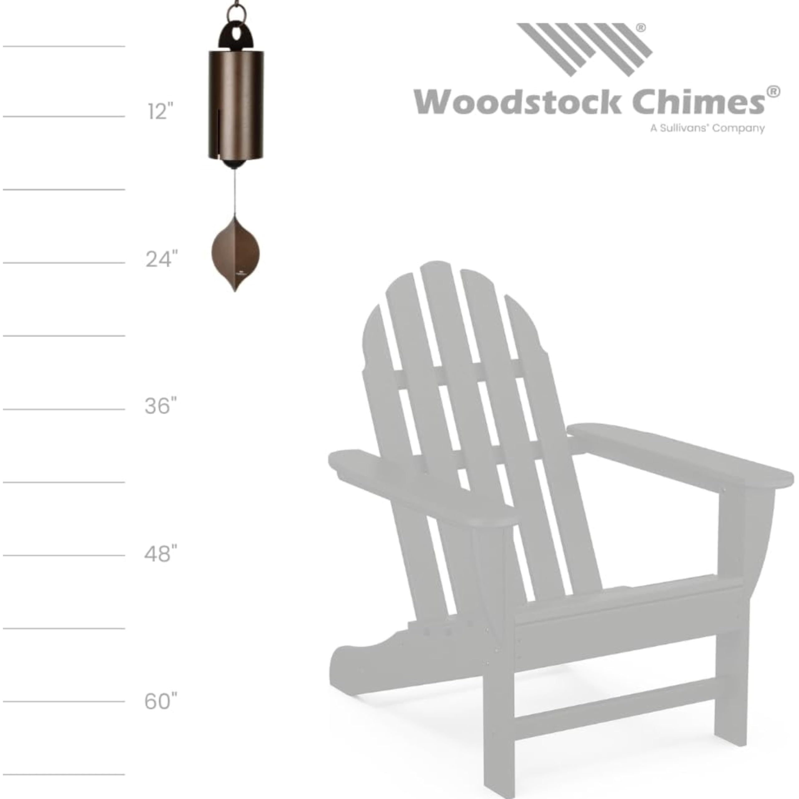 Woodstock Chimes hanging on a porch adding peaceful outdoor sound to living space