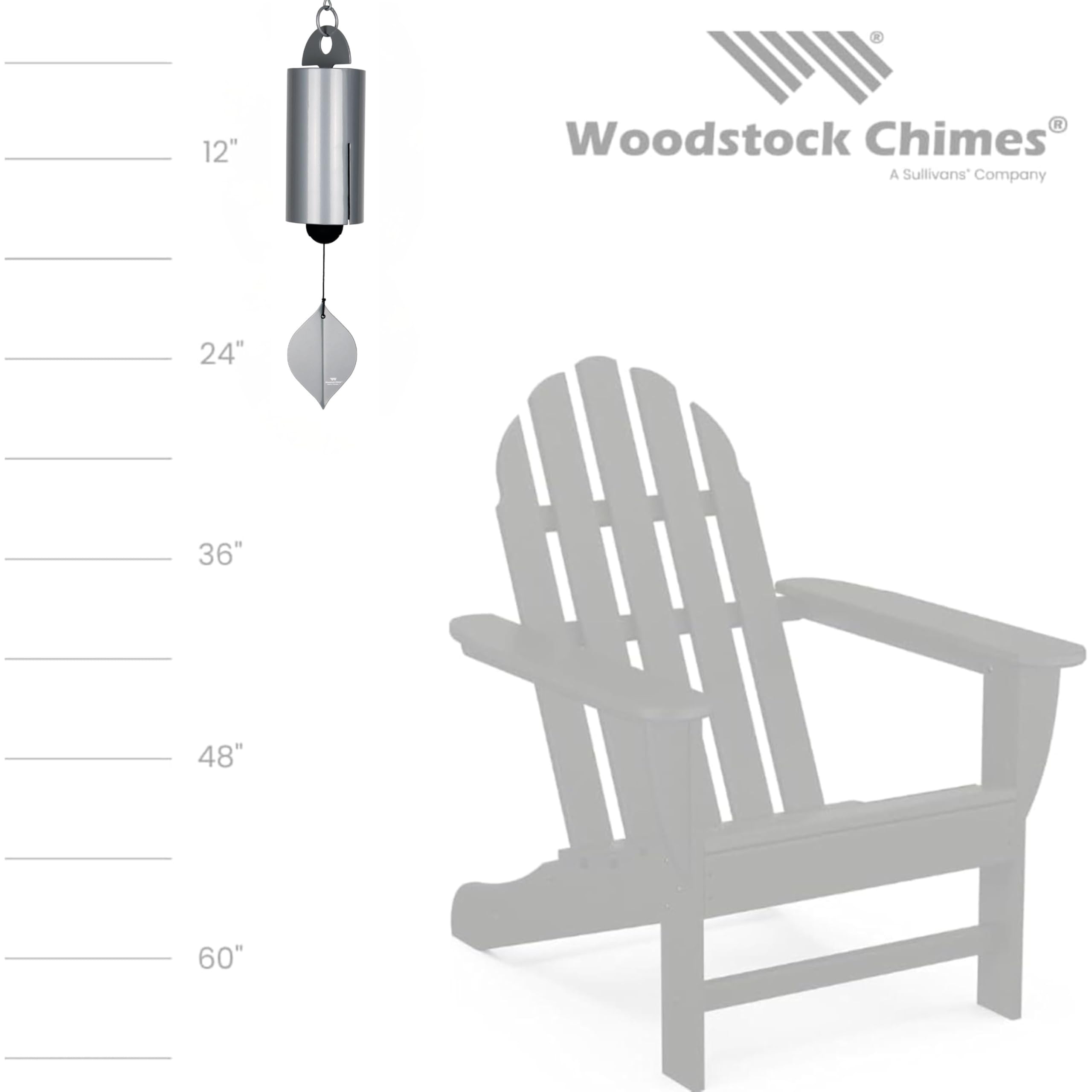 Woodstock Chimes hanging on a porch creating calming outdoor ambiance