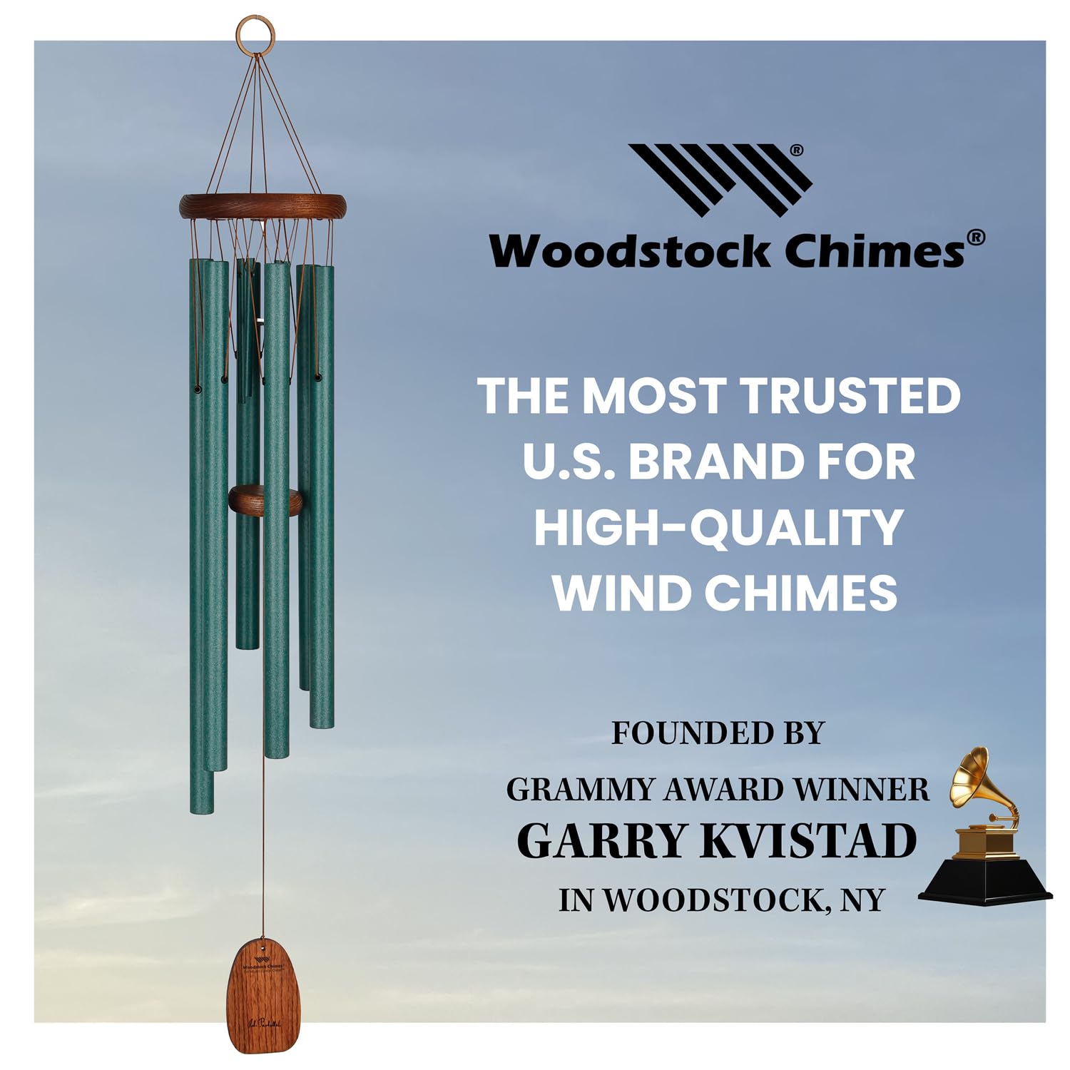 Woodstock Chimes styled in sunroom to show indoor decorative use