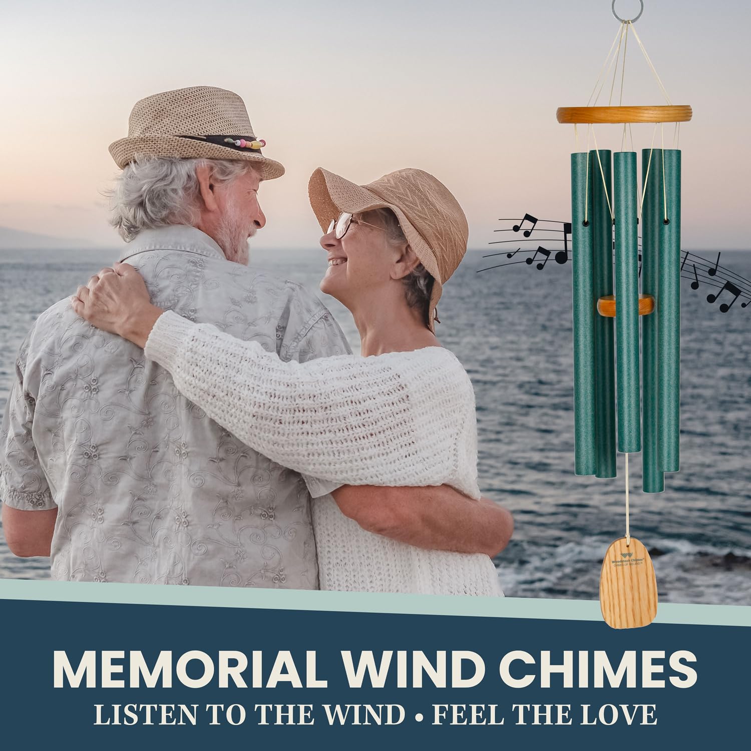 Woodstock Chimes hanging on a porch illustrating ambient sound and outdoor placement