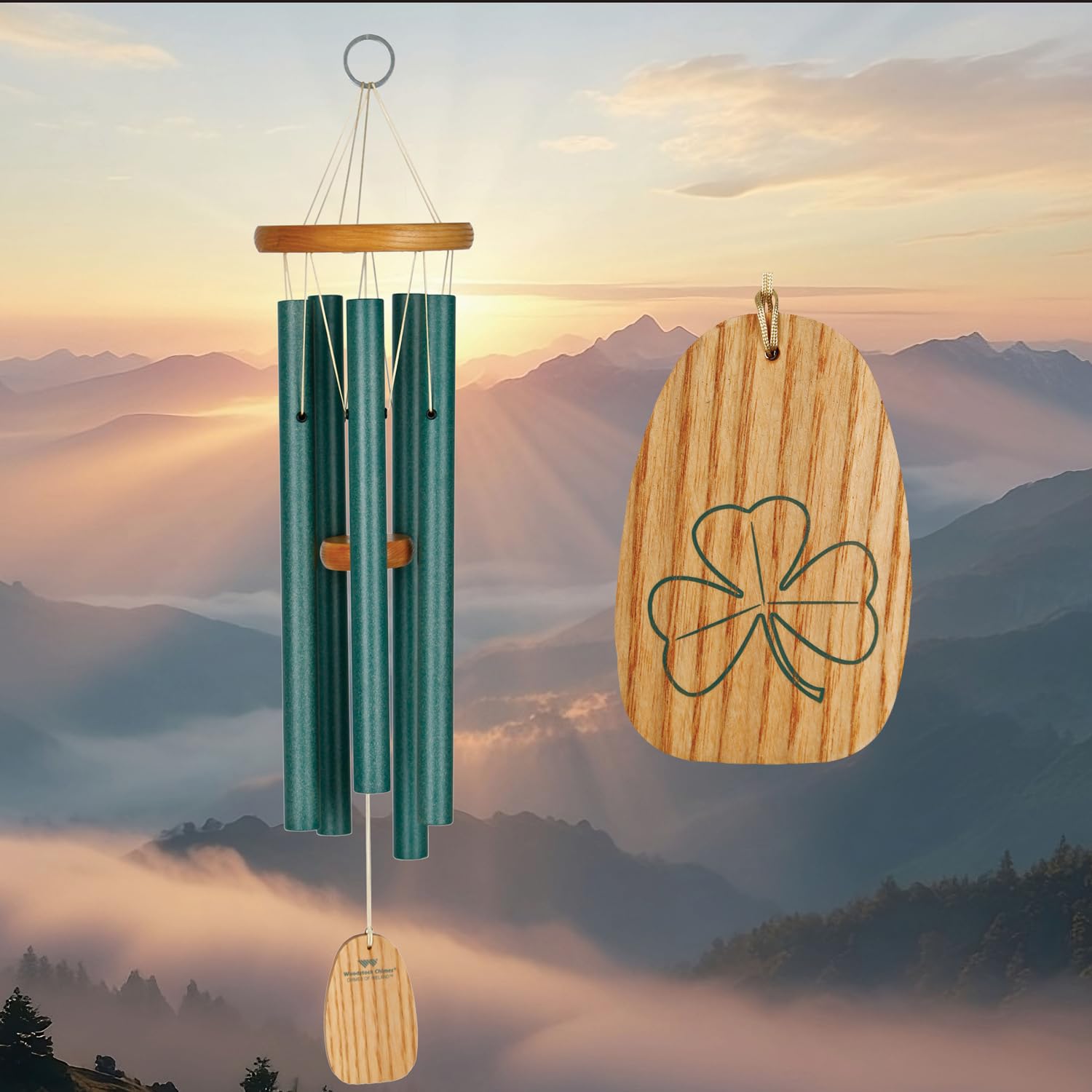 Woodstock Chimes in a garden setting showing mood and melodic outdoor ambiance