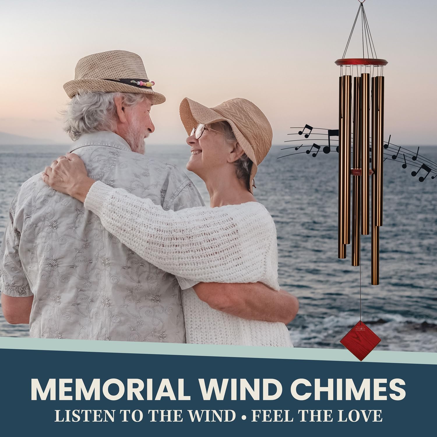 Woodstock Chimes Neptune hanging in a garden adding calming sound to outdoor space