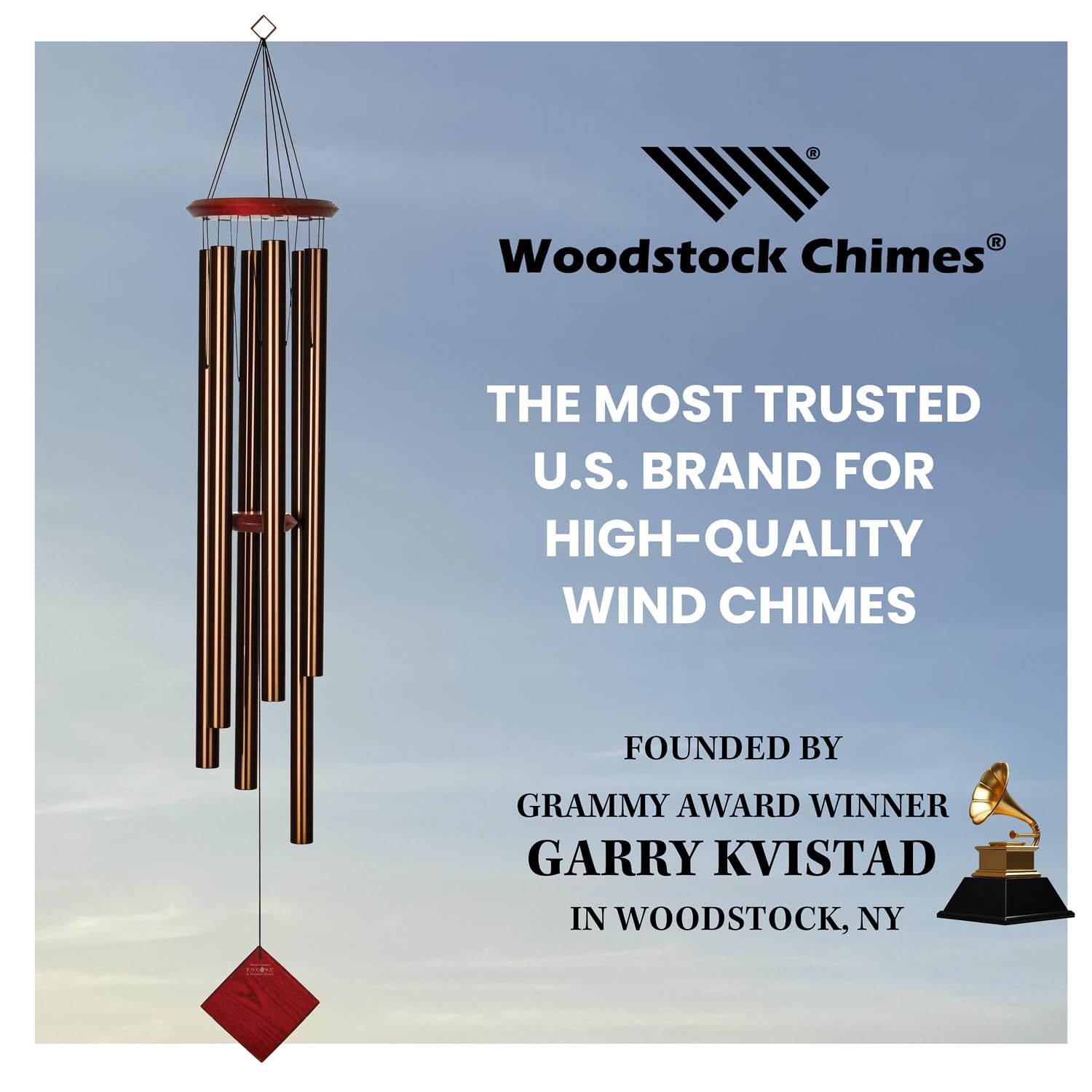 Woodstock Chimes Neptune in four-color gift box ready for presenting as a meaningful gift