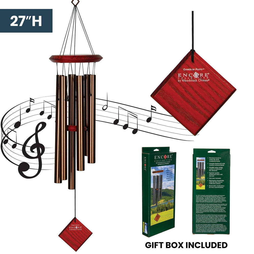 Woodstock Chimes Pluto tube closeup showing bronze aluminum tubes for lasting tone