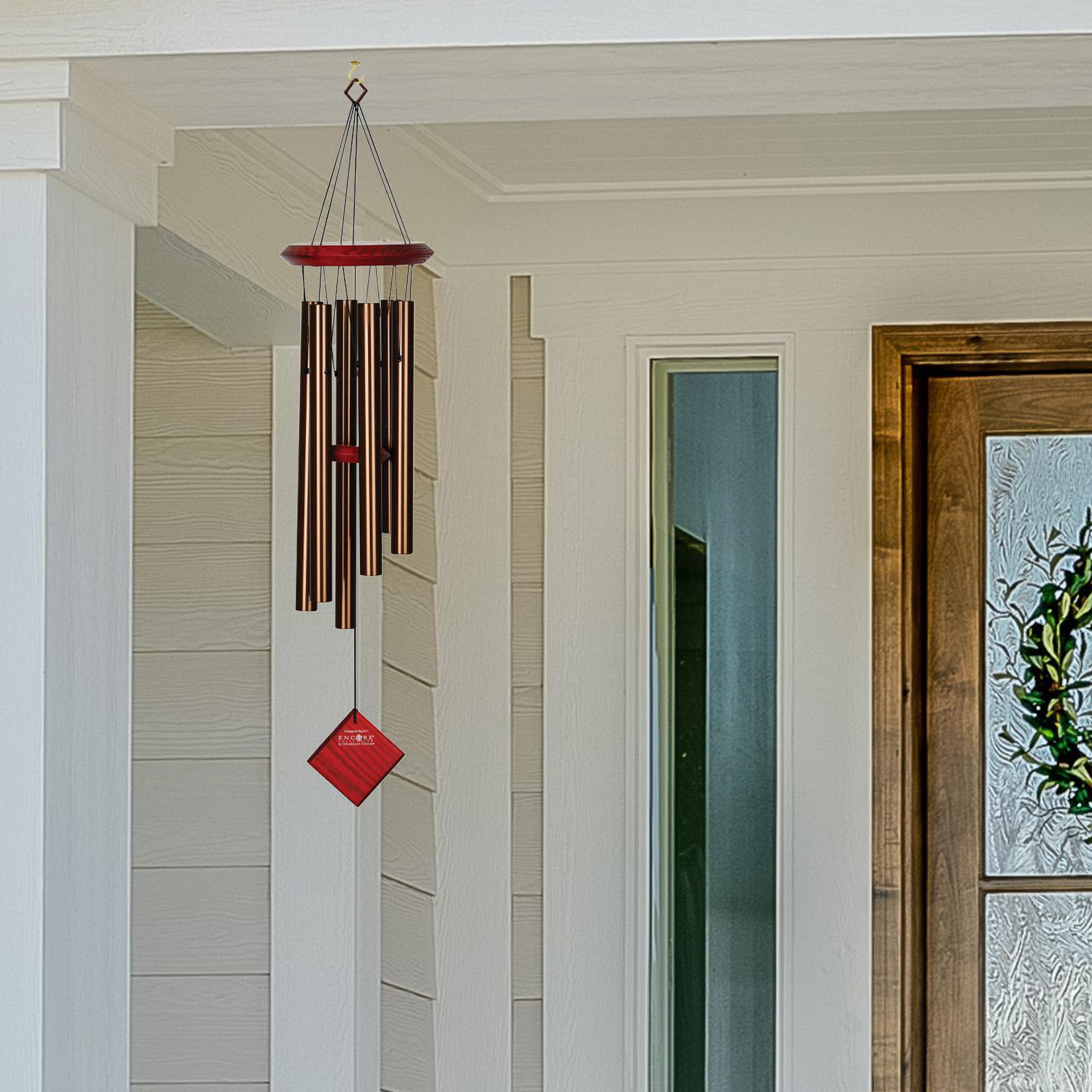 Woodstock Chimes Pluto detail of hardware showing durable weather-resistant construction