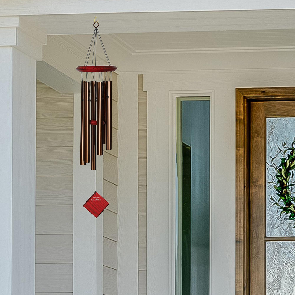 Woodstock Chimes Pluto detail of hardware showing durable weather-resistant construction