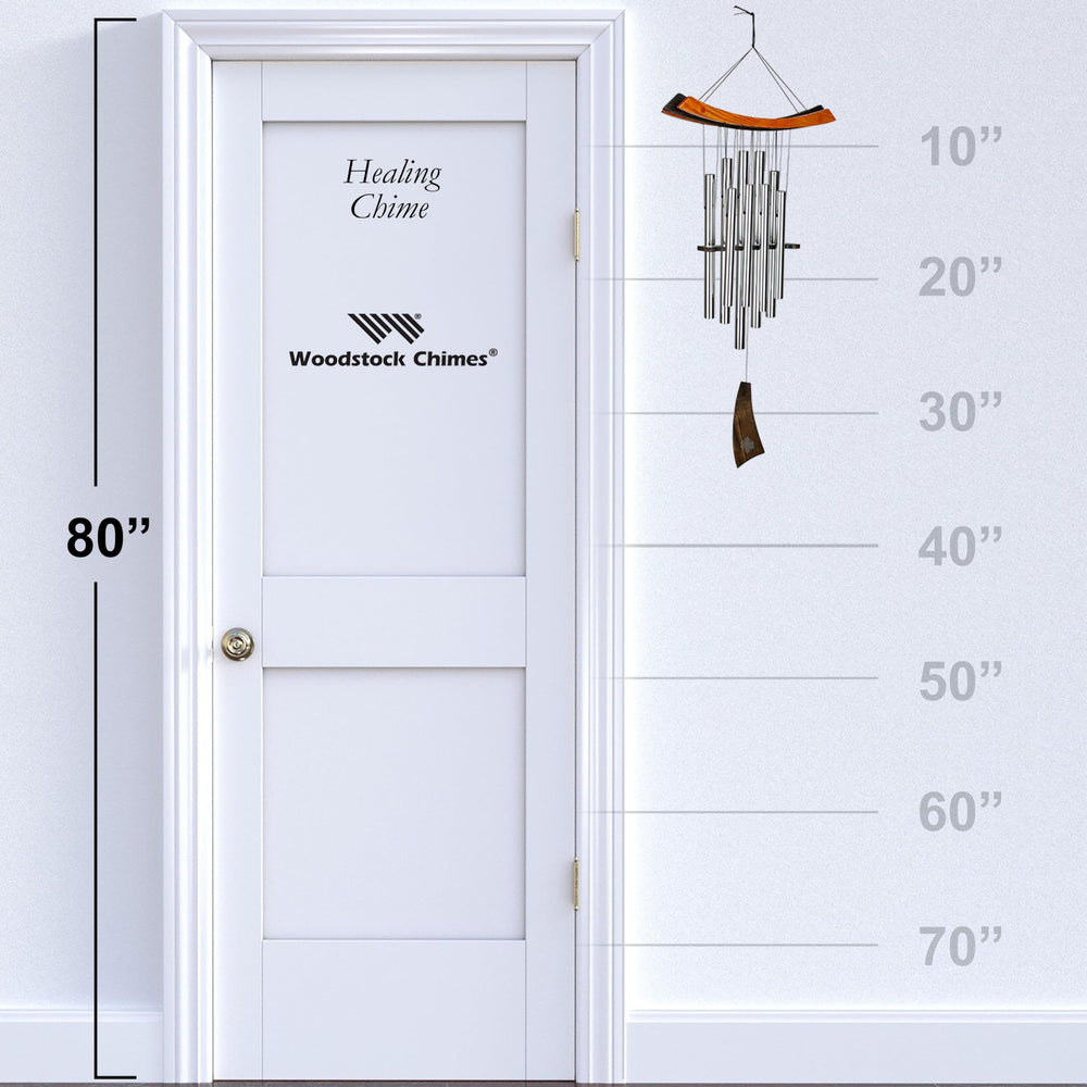 Woodstock Chimes ash wood top detail in black and cherry finish, showing weather resistance