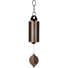 Woodstock Chimes heroic windbell front view showing antique copper finish and elegant silhouette, enhancing outdoor atmosphere