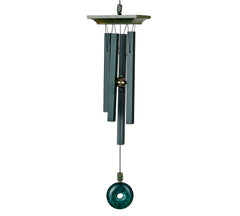 Woodstock Chimes jade front view showing whole chime and green finish benefit: elegant decor