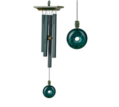 Woodstock Chimes jade hanging on porch showing placement benefit: peaceful outdoor ambiance