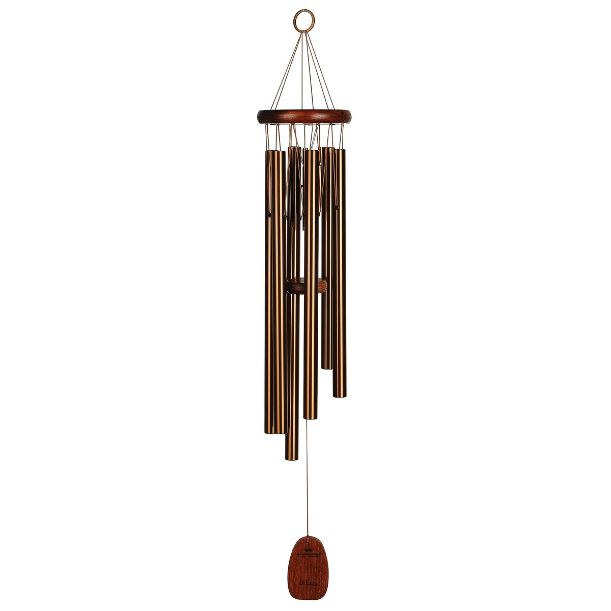 Woodstock Chimes front view of Pachelbel Canon 32" chime showing elegant finish and balanced tubing, enhances outdoor ambiance