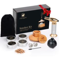 Woody Flavors At Home front packshot showing full kit for smoky cocktails