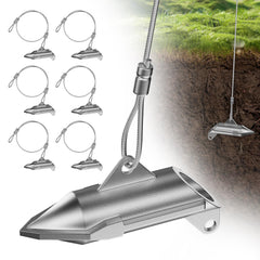 WooFog front view of duckbill earth anchor showing sturdy shape and secure hold