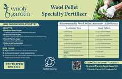Wooly Garden pellets topdressing a container for easy application