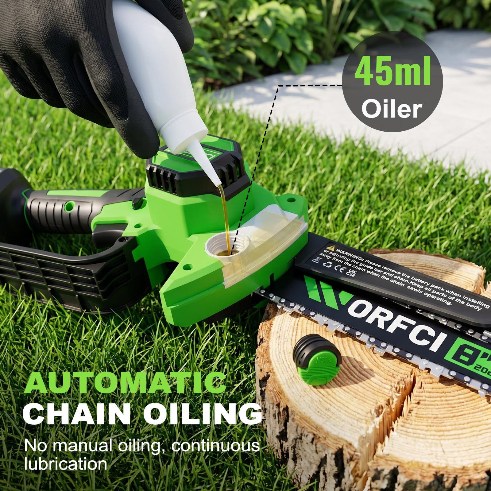 WORFCI ergonomic non-slip handle detail providing comfortable secure grip