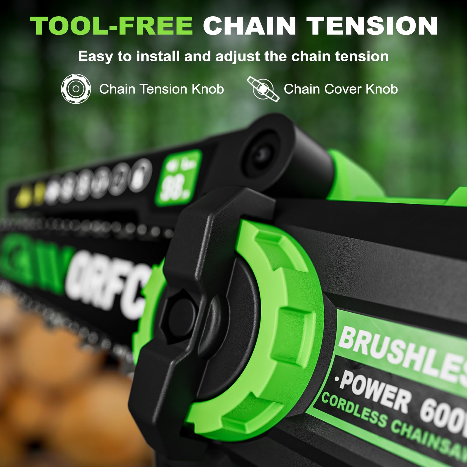WORFCI pruning a small branch demonstrating fast cordless cutting performance