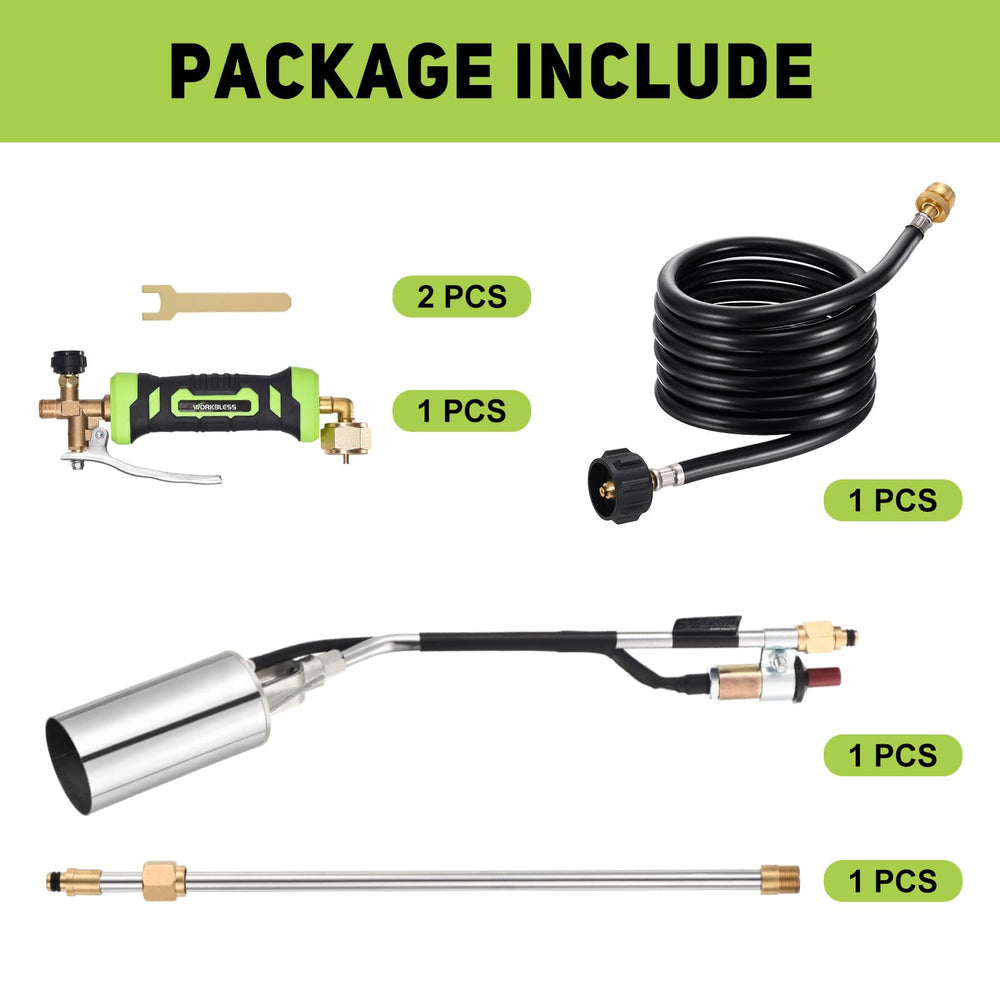 WorkBless torch used in backyard setting for landscape maintenance and outdoor tasks