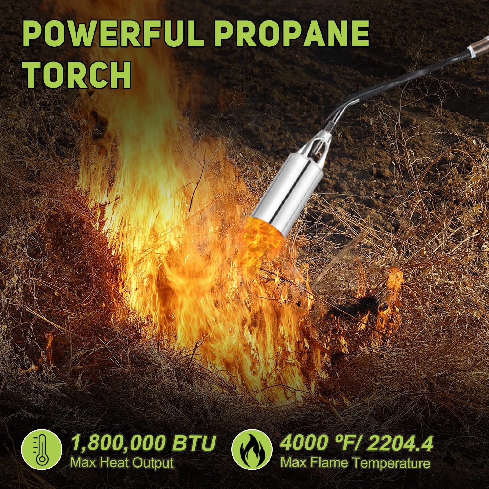 WorkBless nozzle close-up showing large design and consistent flame distribution benefit