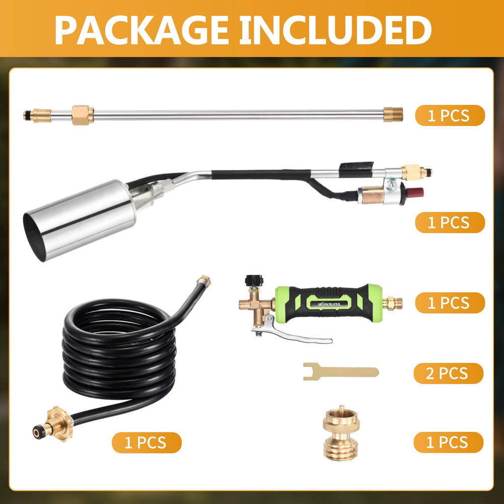 WorkBless kit laid out with hose and adapter for easy transport and setup