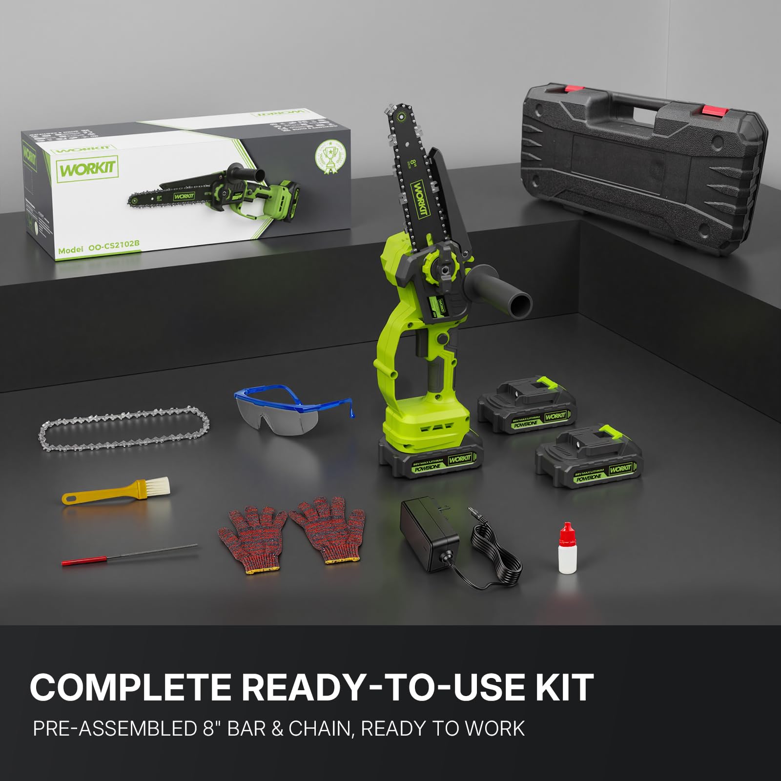WORKIT gloves and goggles safety gear included to protect hands and eyes