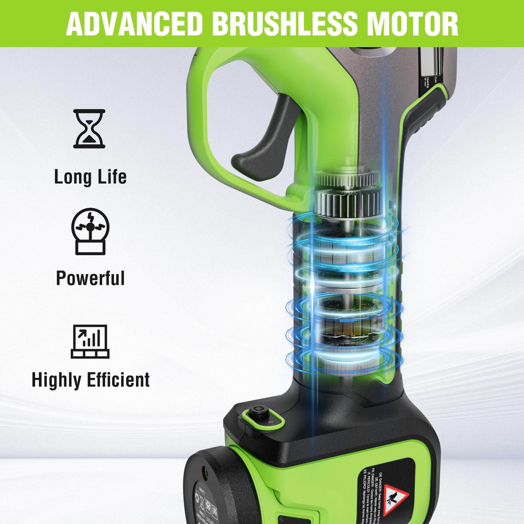 WORKPRO shears cutting a branch in use illustrating faster pruning efficiency