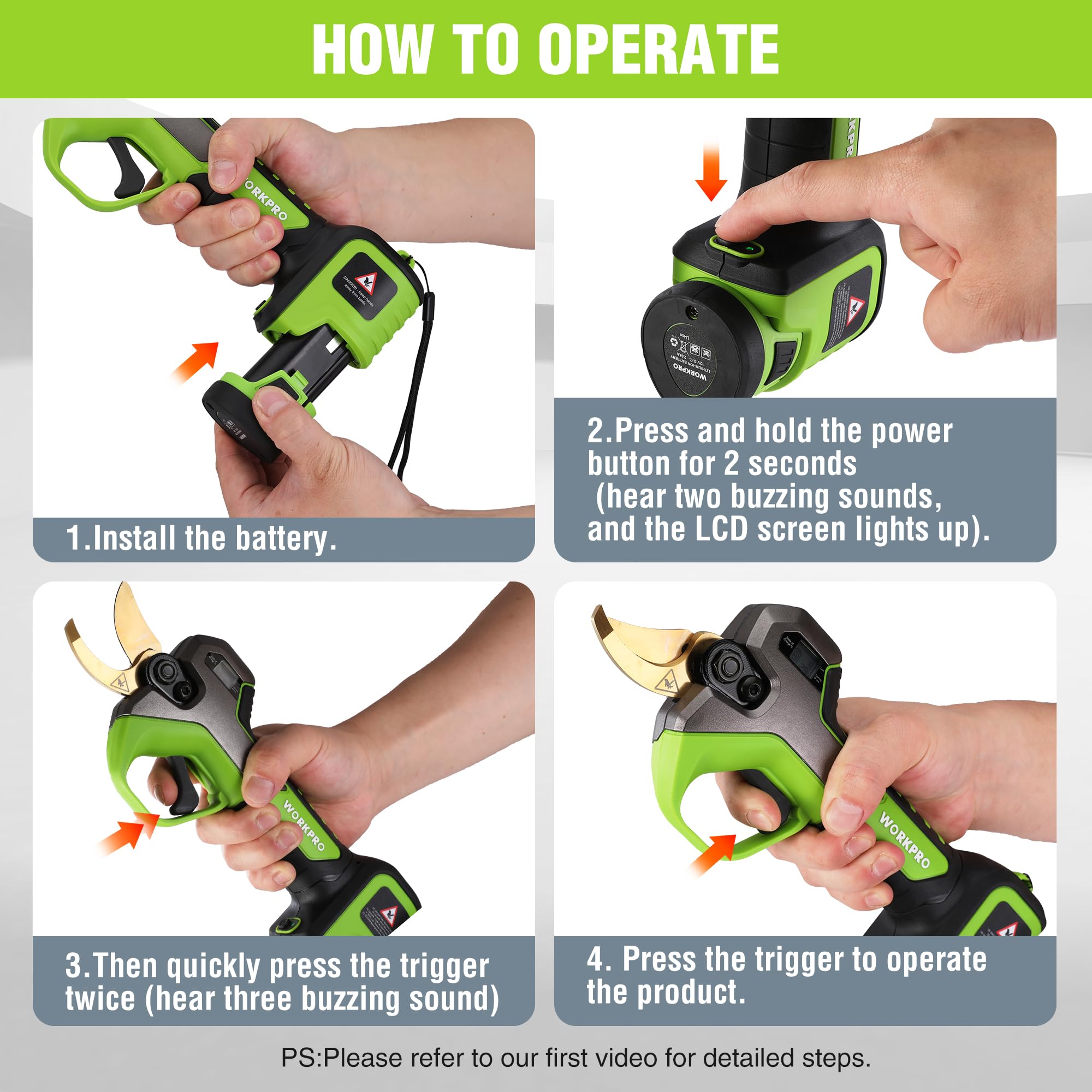 WORKPRO pruning shears staged in garden setting demonstrating practical outdoor use
