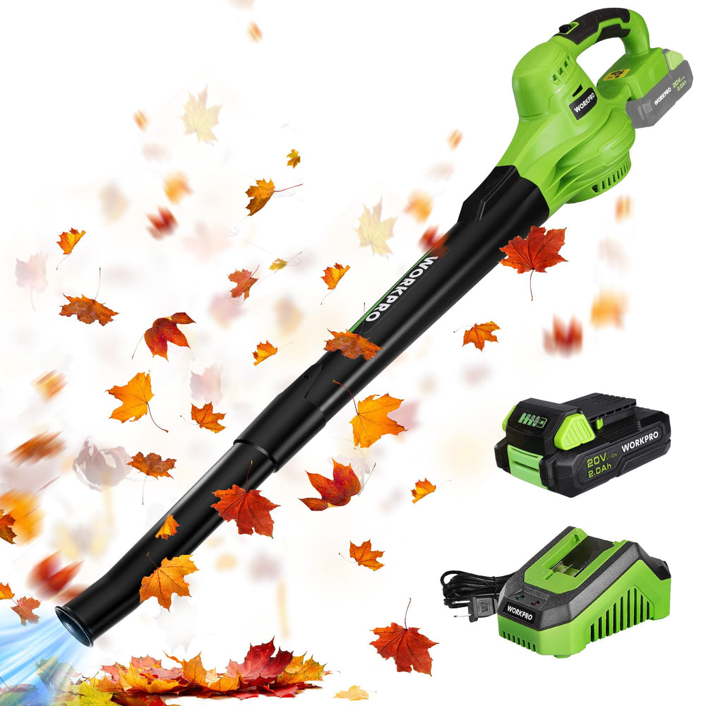 WORKPRO blower front view showing compact design and controls for easy handling