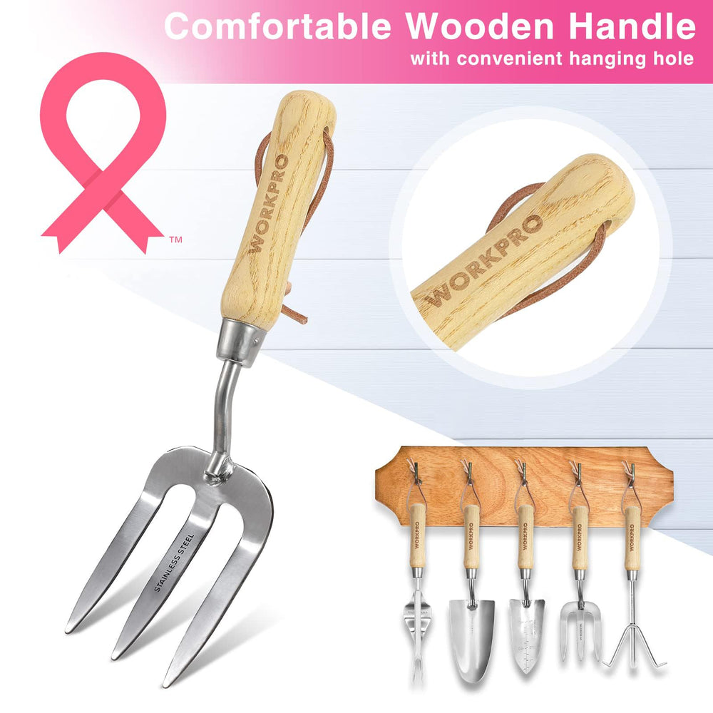 WORKPRO garden gloves with tools in a patio setting highlighting protective comfort and style
