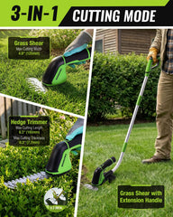 WORKPRO close-up of grass blade edge illustrating precise trimming performance