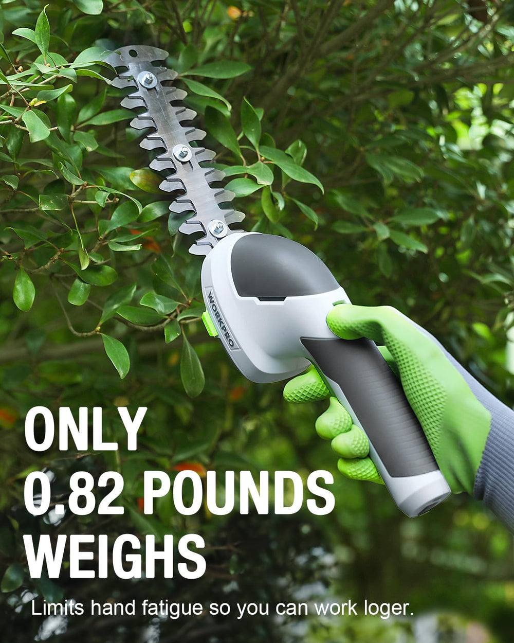 WORKPRO top handle safety button placement aiding comfortable control