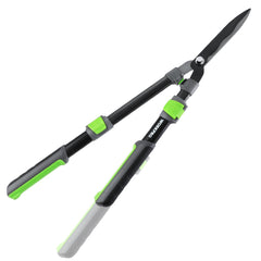 WORKPRO hedge shear front view showing compact telescoping design and balanced tool
