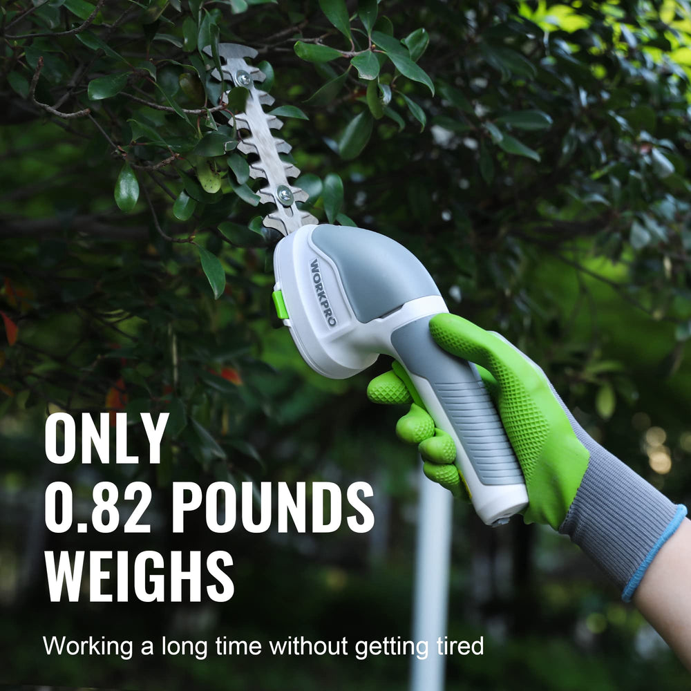 WORKPRO trimming lawn edge in use to show precise cordless control