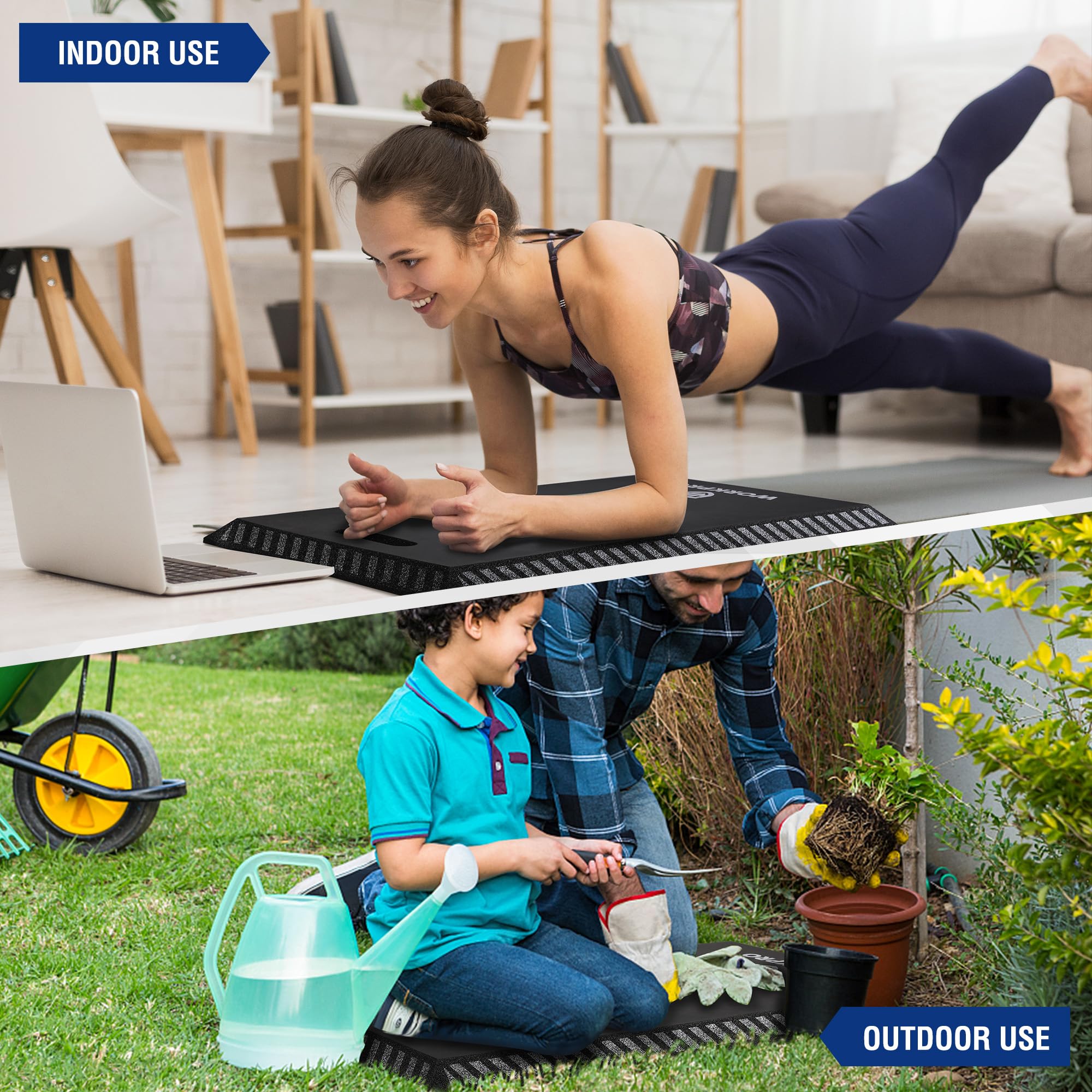 WORKPRO pad being carried for portable use and convenient storage