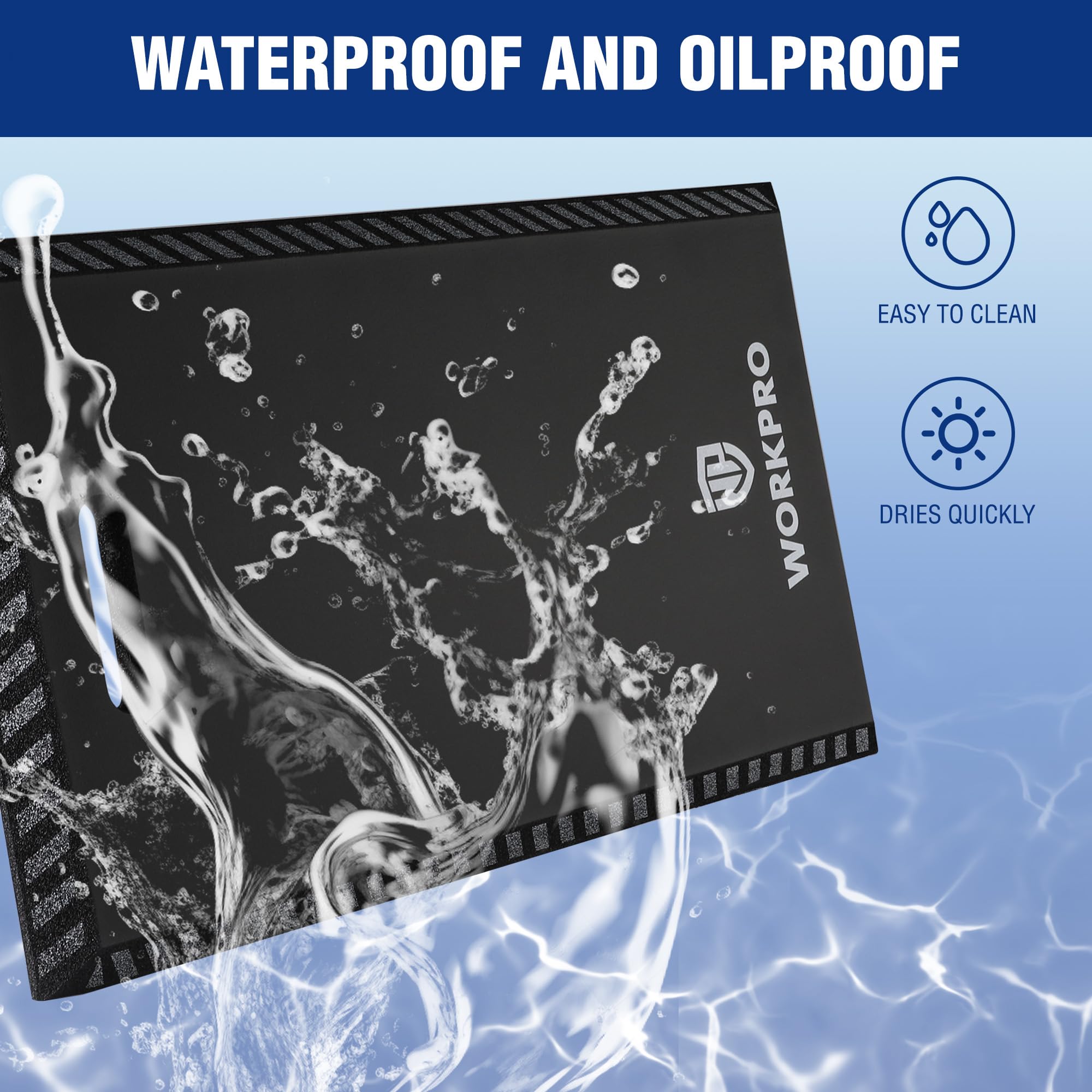 WORKPRO pad under mechanic knees resisting oil and abrasion during repairs