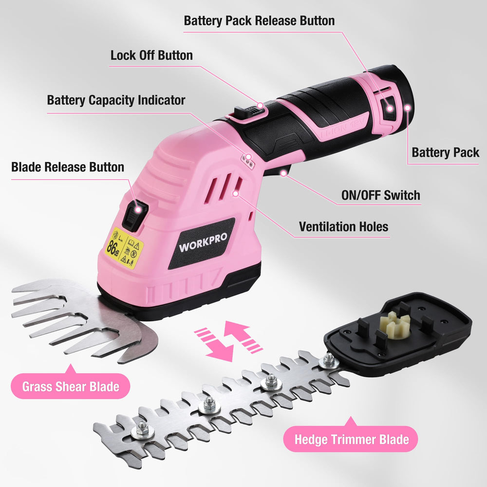 WORKPRO control panel and top safety lock emphasizing safe operation