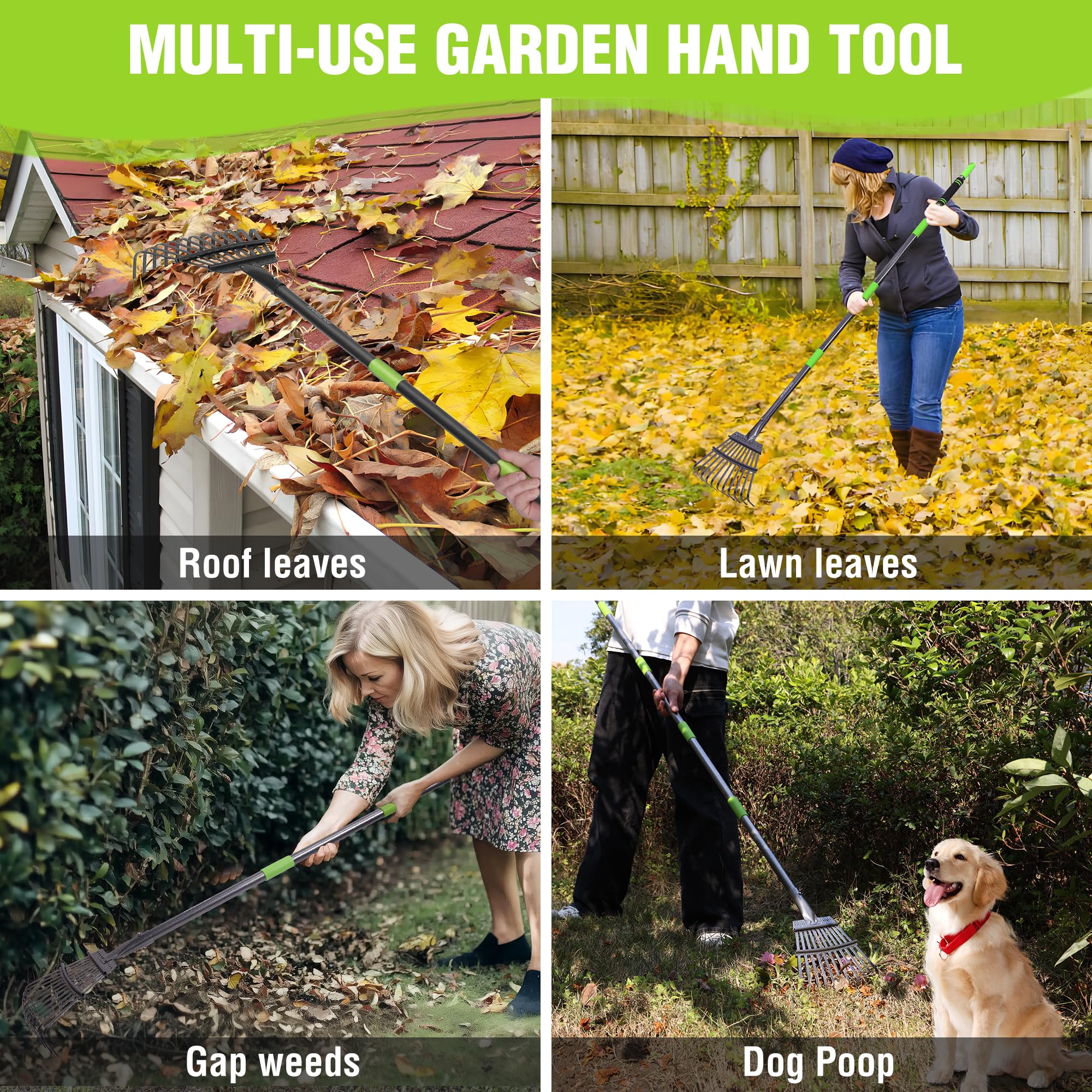 WORKPRO rake in garden setting showing versatile use and neat yard benefit
