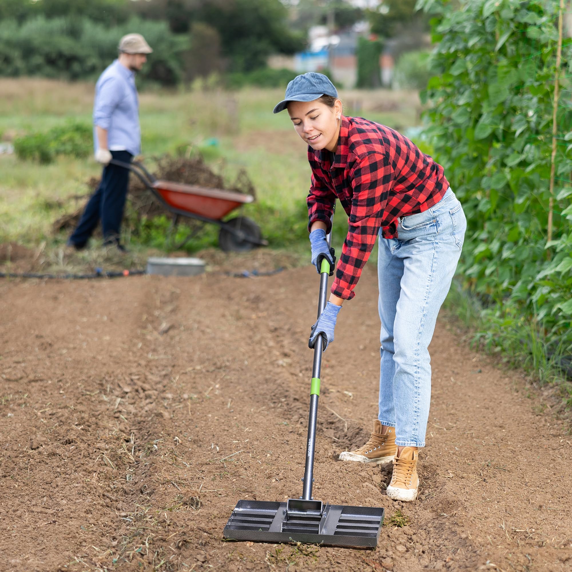 WORKPRO disassembled rake packed for storage showing space-saving convenience