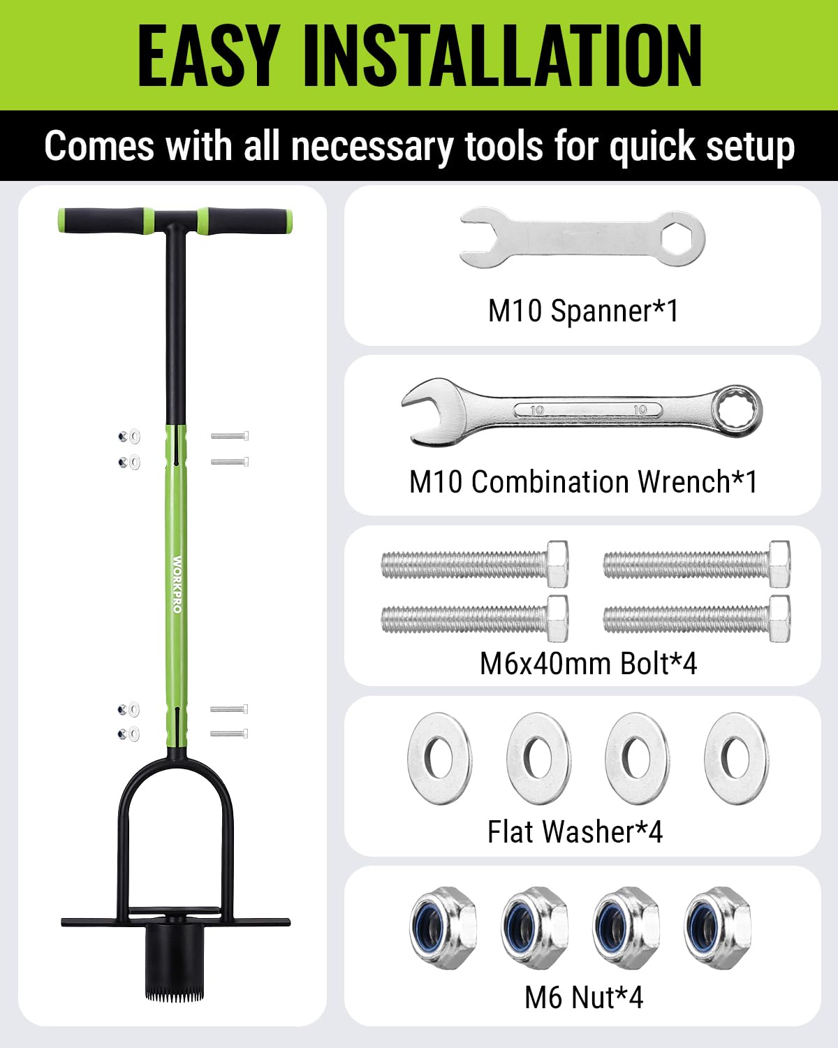 WORKPRO soil plug beside bulb showing size and planting consistency