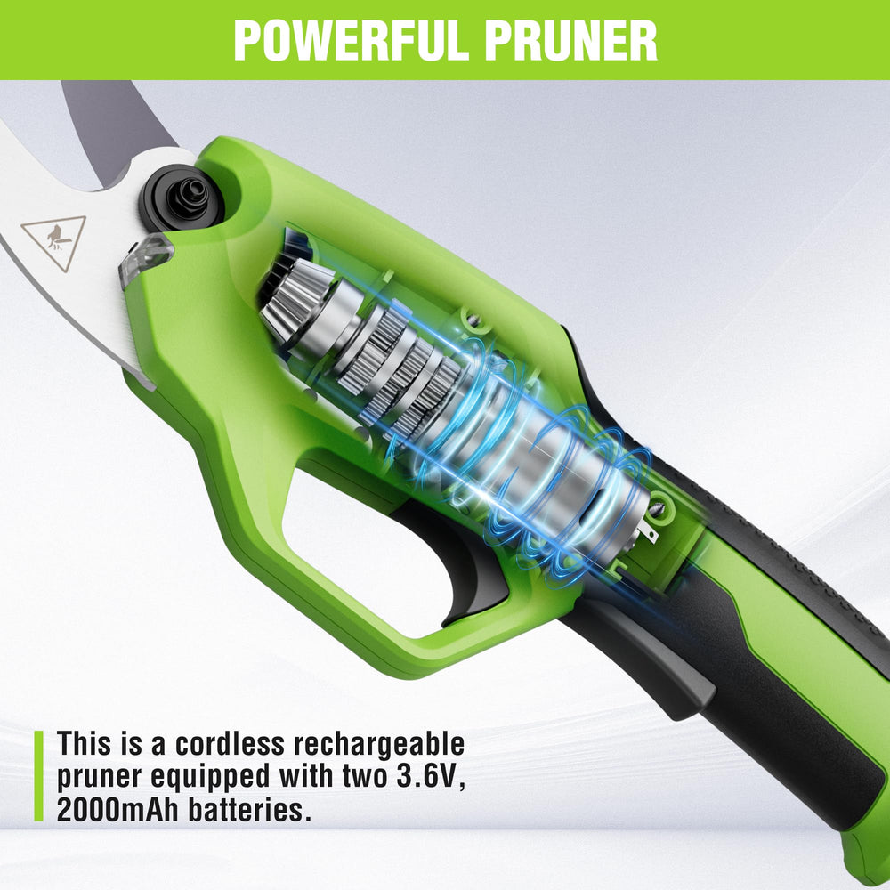 WORKPRO pruner LED light illuminating branch for safer low-light cutting