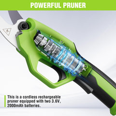 WORKPRO pruner LED light illuminating branch for safer low-light cutting