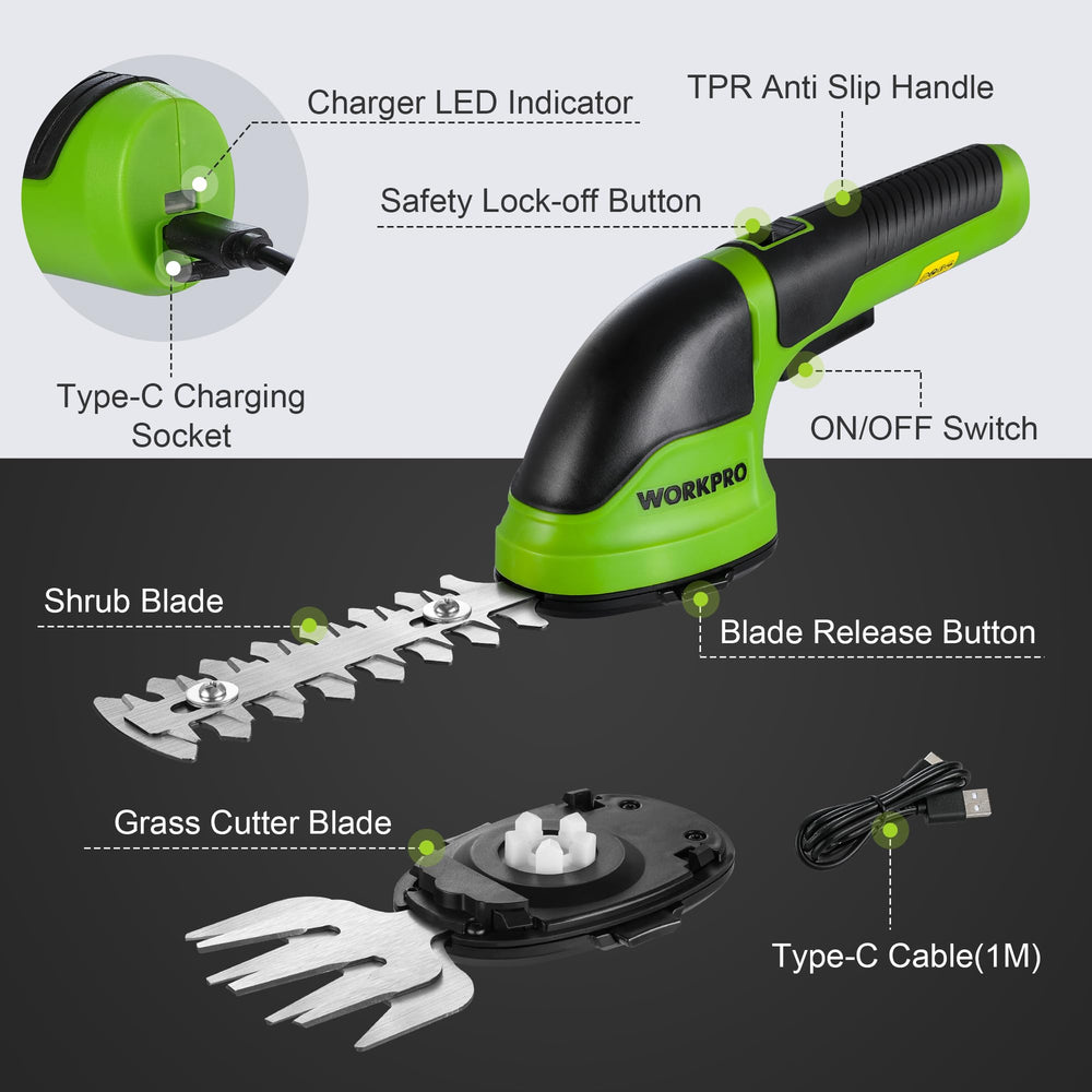 WORKPRO next to a hand for scale, showing compact size and easy storage
