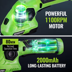 WORKPRO shrub blade close-up highlighting cutting edge for small branches