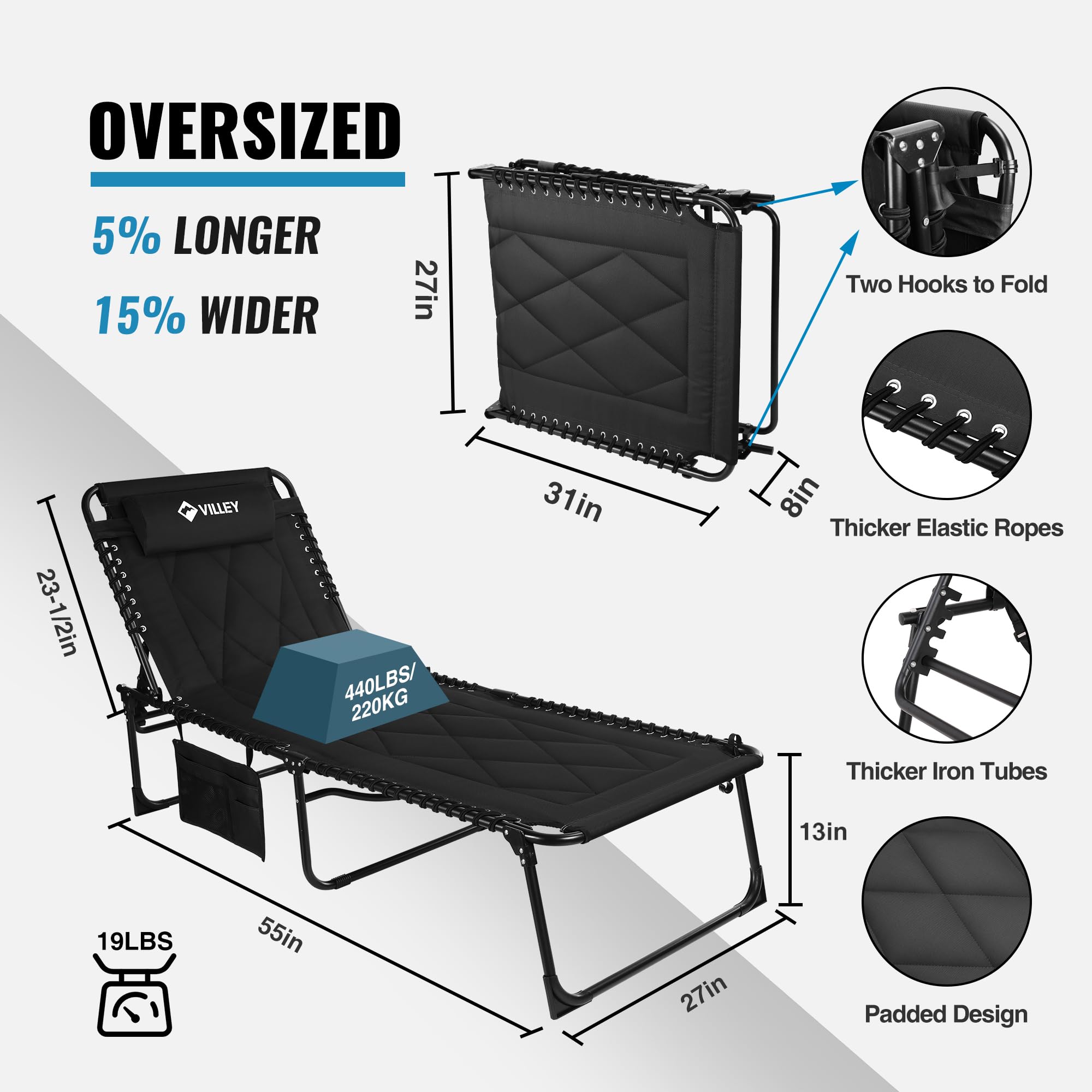 WORKPRO VILLEY side view of height adjustment mechanism for customizable comfort