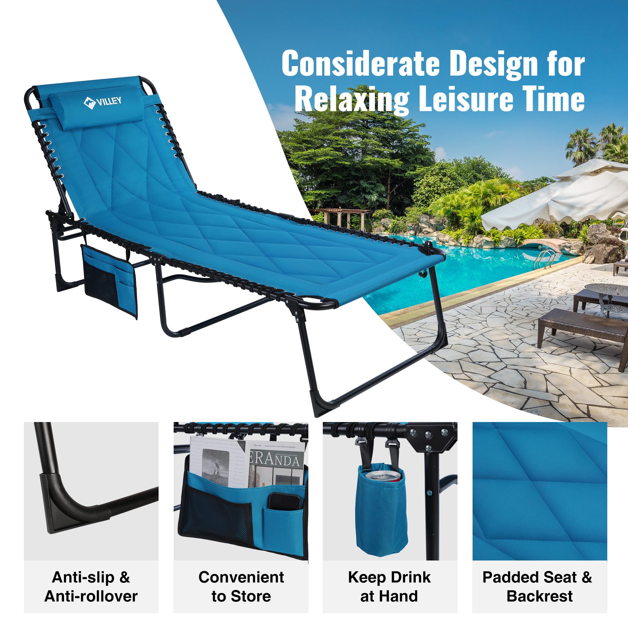 WORKPRO VILLEY side profile reclined position offering adjustable support