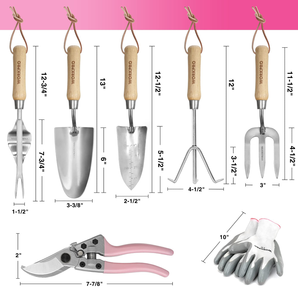 WORKPRO smooth wooden handle detail offering ergonomic grip and reduced hand fatigue