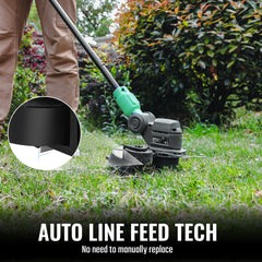 WORKPROX trimmer in use along a sidewalk for neat edge results