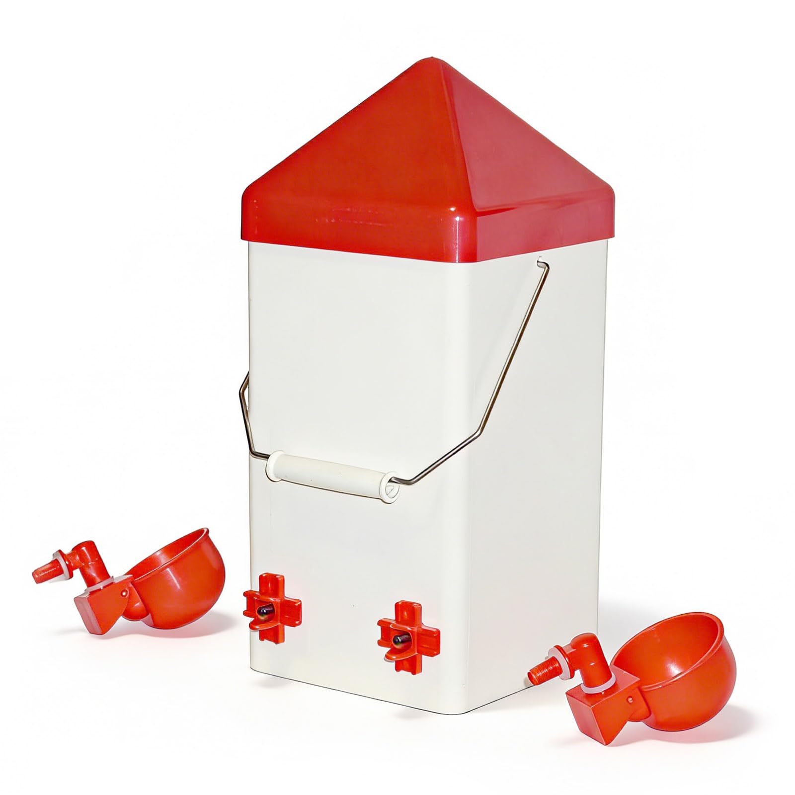 WORLEYX front view shows compact vertical waterer and space-saving benefit