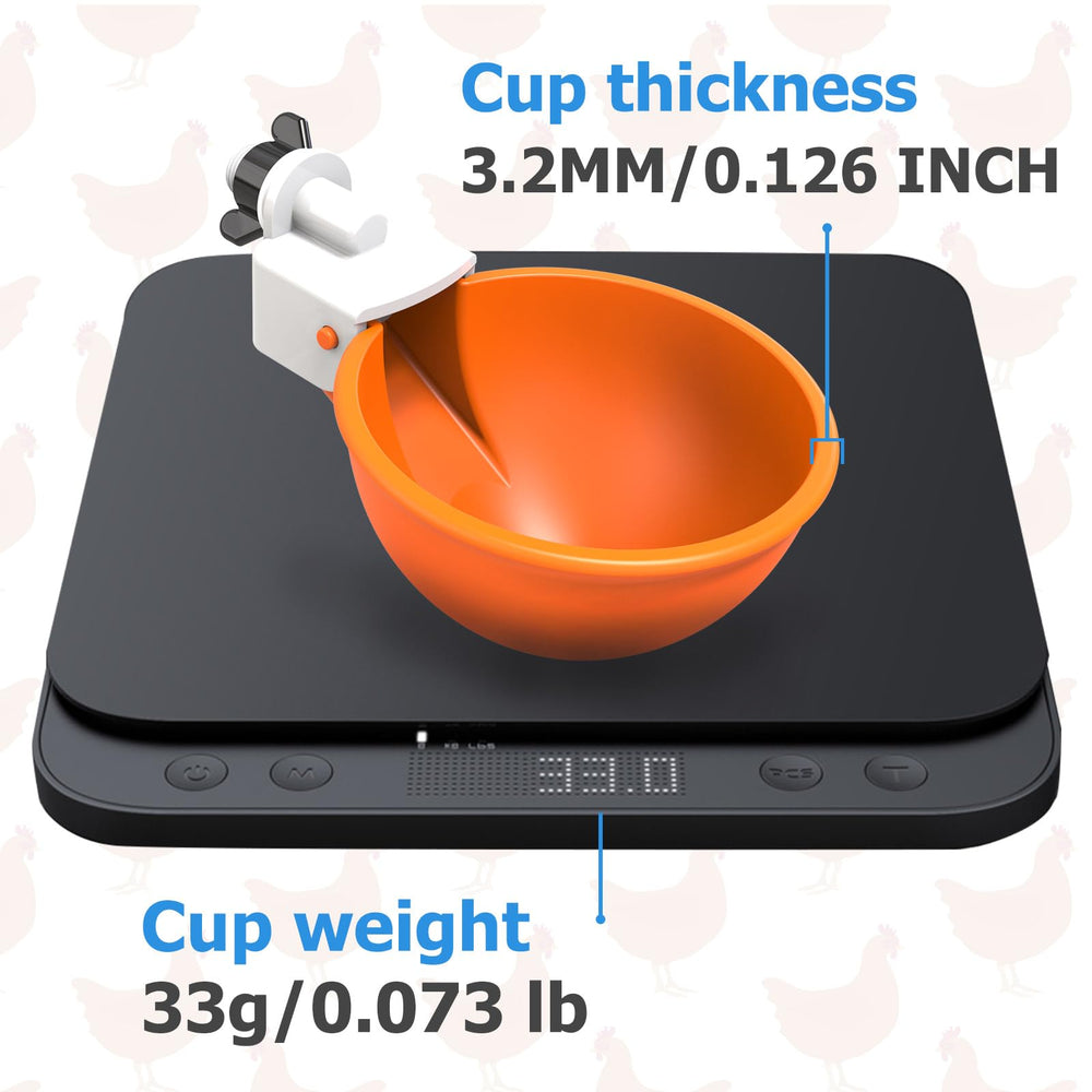 WORLEYX side profile of cup showing shape and depth for comfortable bird access